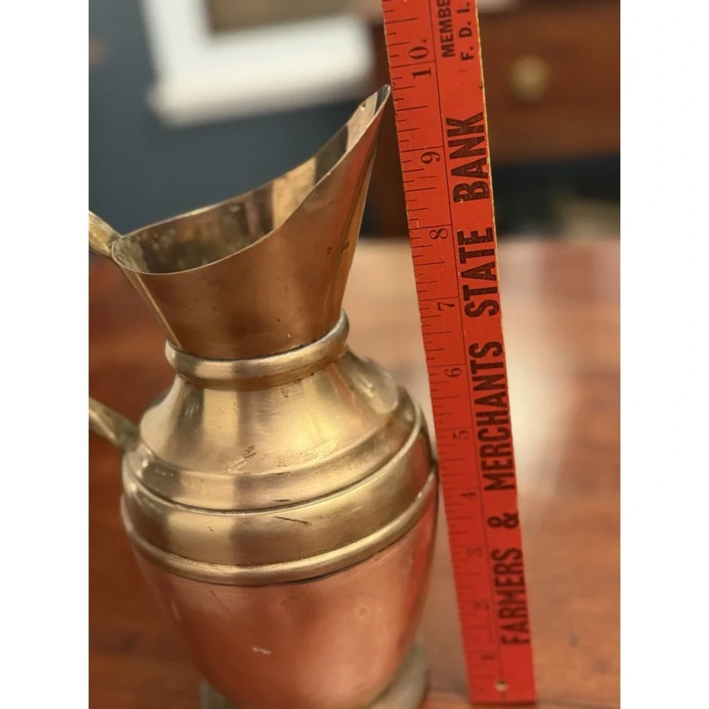 Vintage Peerage England Copper and Brass Pitcher Jersey Guernsey